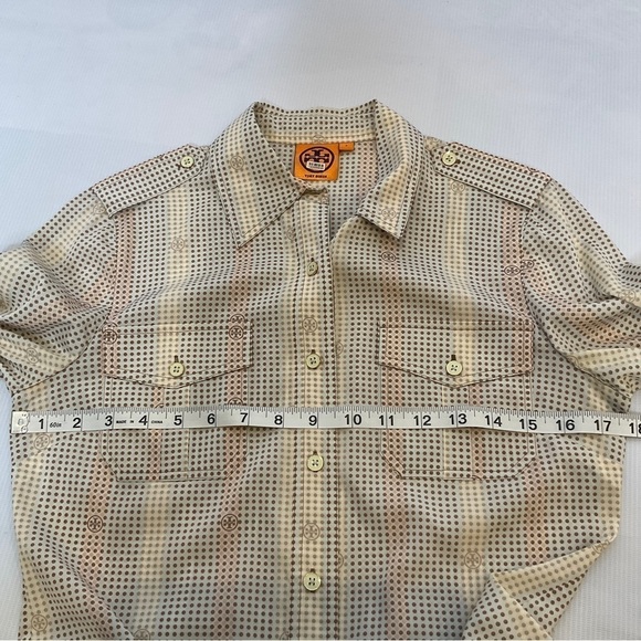 Tory Burch Brigitte Silk Dotted All Over Logo in Pastel Size 2 - Picture 11 of 15